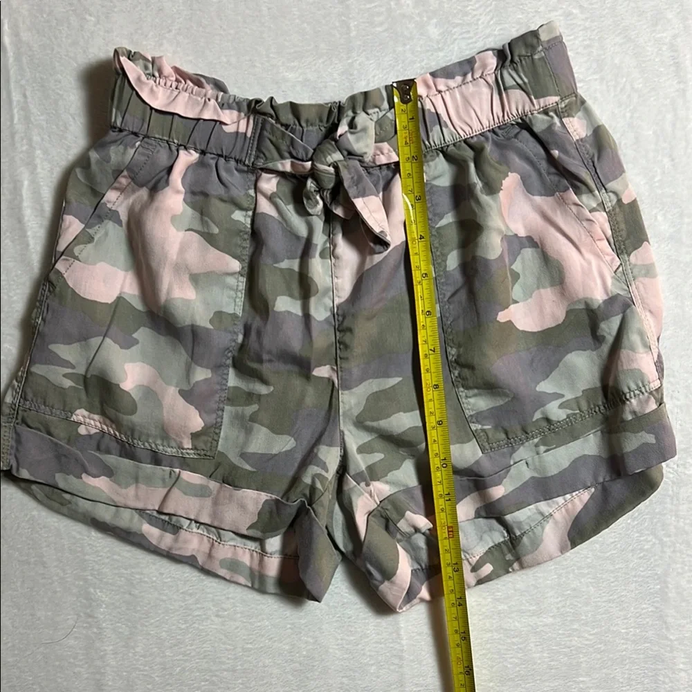 Aerie Green and Pink Cargo Shorts with Elastic Waistband and Bow - XS